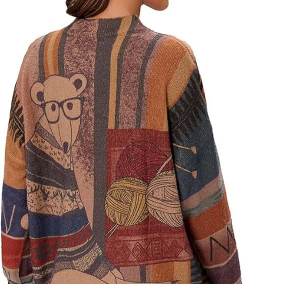 Christmas Polar Bear Women's Sz Large Oversized Pullover Long Sleeve Sweater NWT - Picture 4 of 5